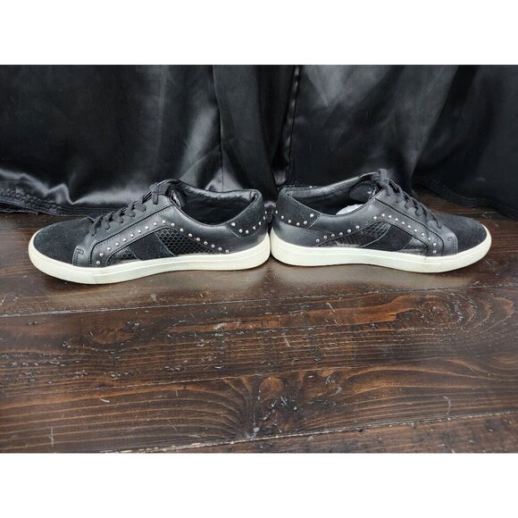 EUC Steve Madden Zacy Black Leather Snake Embossed Studded Fashion Sneaker/Sz. 7 - Picture 2 of 9